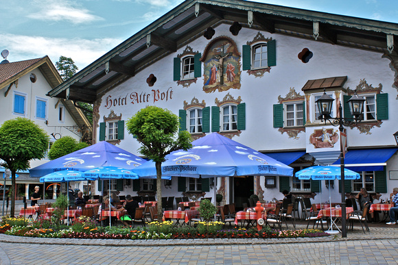 Mural Painted Hotel/Cafe Atte Boft in Omerammergau Germany