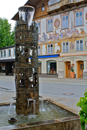 Metal Fountain Structure/Oberammergau Germany