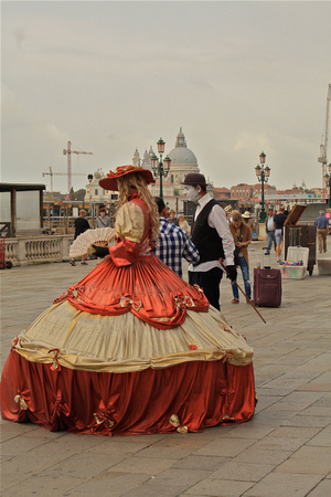Couple in Festival Costumes Venice Italy #248