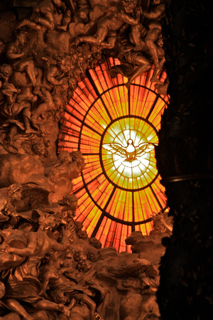 St Peter Basilica/Vatican Chapel Dove Stainglass Interior Rome Italy #328