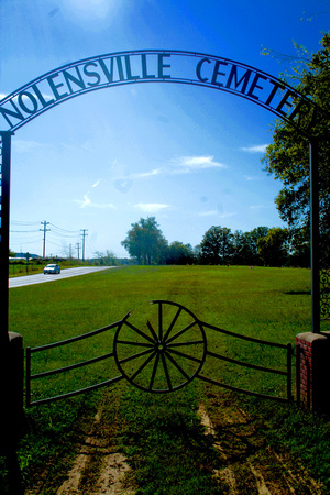 Nolensville Cemetery Broken Wheel Sign