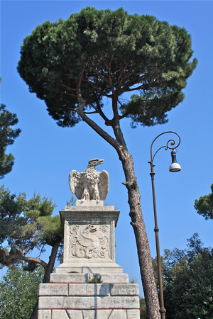 Eagle Statue/Gardens of Villa Borghese Rome Italy #248