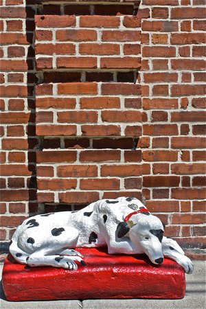 Dalmatian Statue/Brick Firehouse