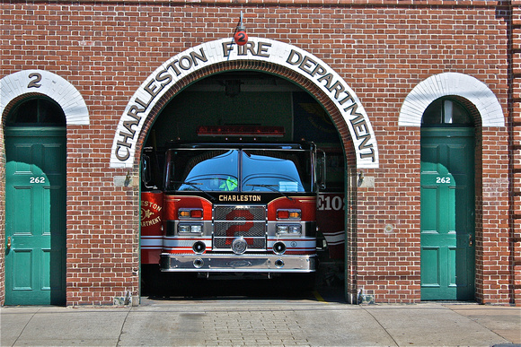 Firehouse w/Firetruck Charleston S.C.