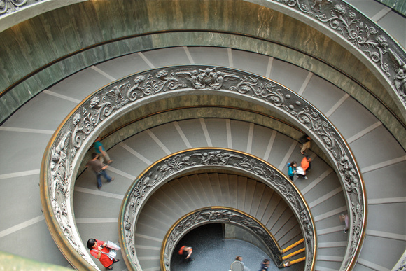 Spiral Staircase Downward View Musei Vaticani Museum Rome Italy #293