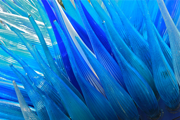 Blown Glass/Blue Sculpture/Closeup Murano Italy #308