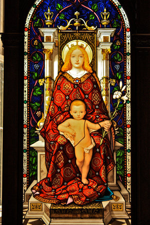 Virgin Mary Stainglass Art Musei Vaticani/Sistine Chapel Rome Italy #286