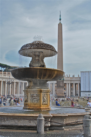 "Obelisk" St Peters Square Fountain Colonnade Bldg Rome Italy #303