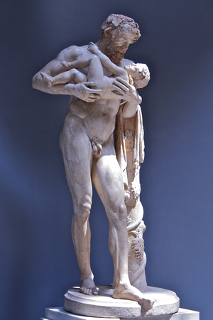 Roman w/Baby Marble Sculpture #156